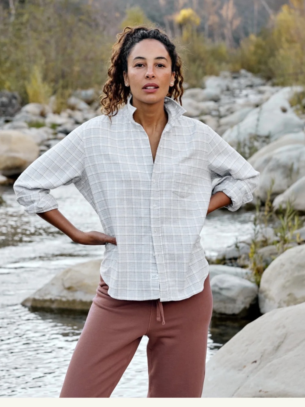 FRANK & EILEEN Melange Gray Plaid, Polar Flannel Size L